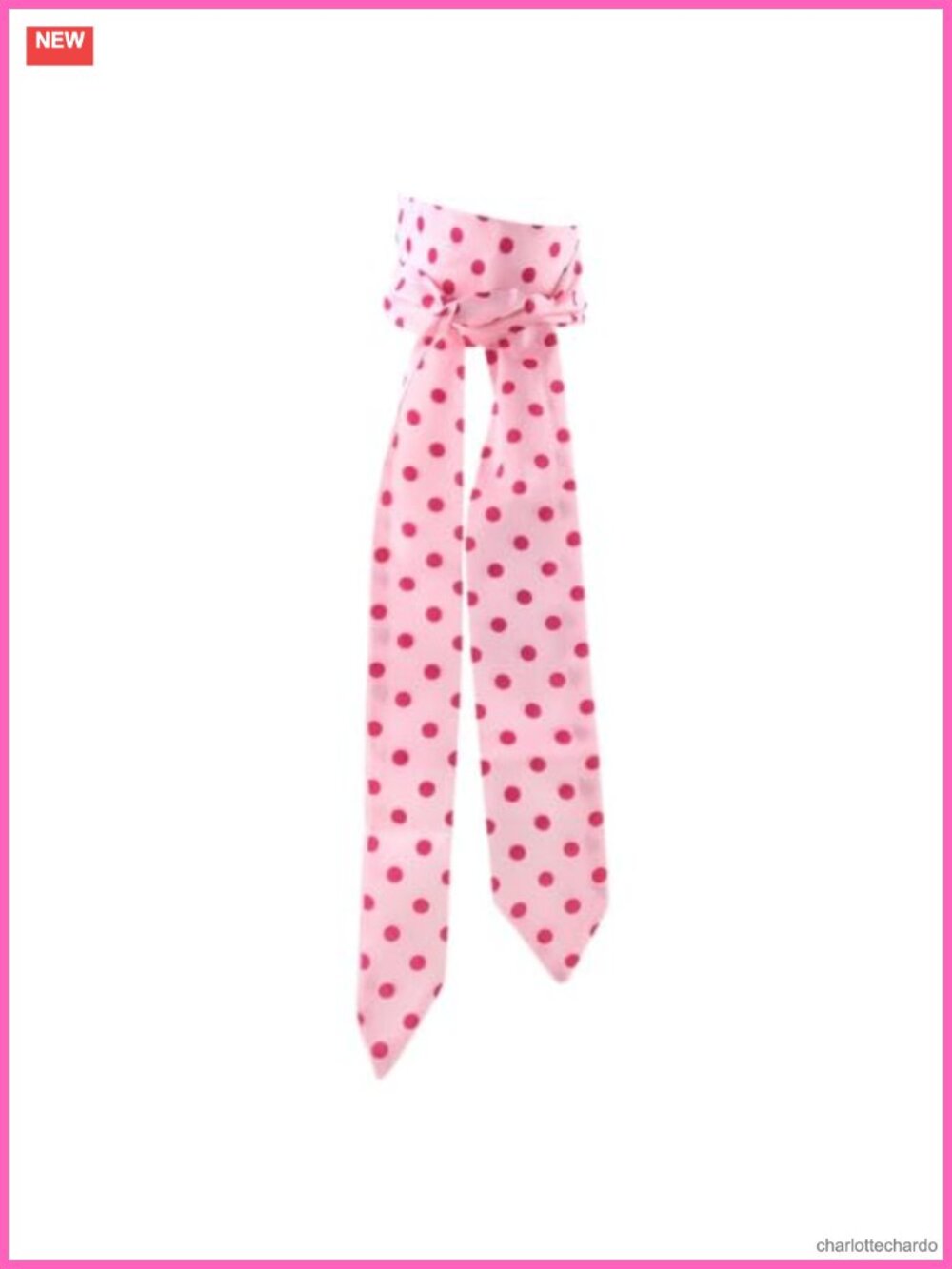 Satin Polka Dot Neck Scarf Long Thin Headscarf Handbag Scarves